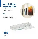 12'' x 1-2'' Thick.  Clear Acrylic French Cleat (12'' wide and 3 tall when assembled.)Each Set Included_2x AFC12, 4x AFCS68x Zinc Philips Screw #8 x 1-1-2''8x1-4'' Plastic Anchorr.webp