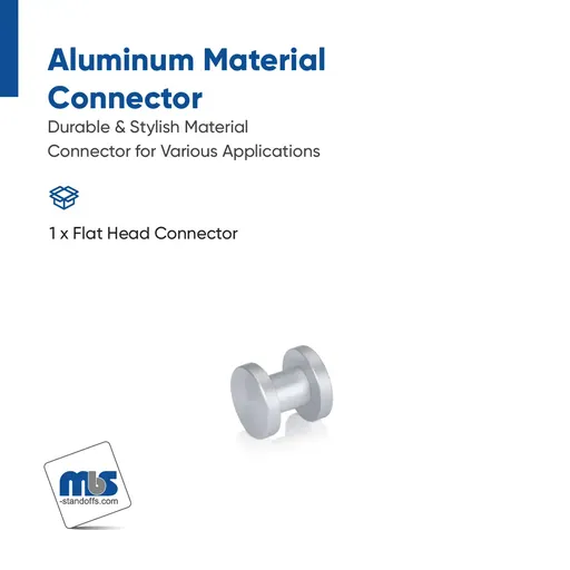 Flat Head Material Connector Aluminum Clear Anodized Finish