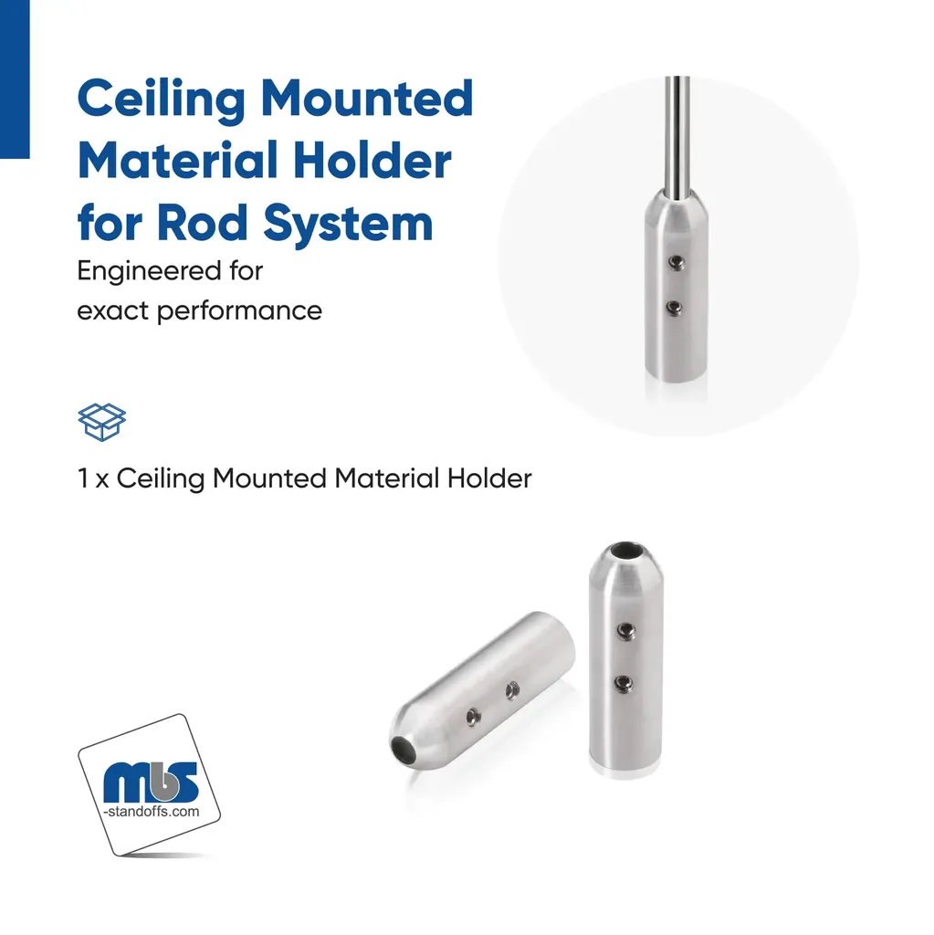 Ceiling Mounted Material Holder for Rod System