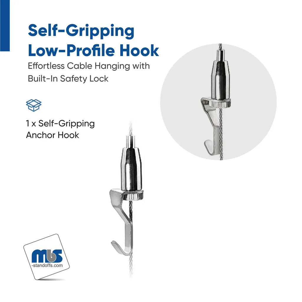 Self-Gripping Low-Profile Hook  (For Cable Diameter 0.06" to 0.08")