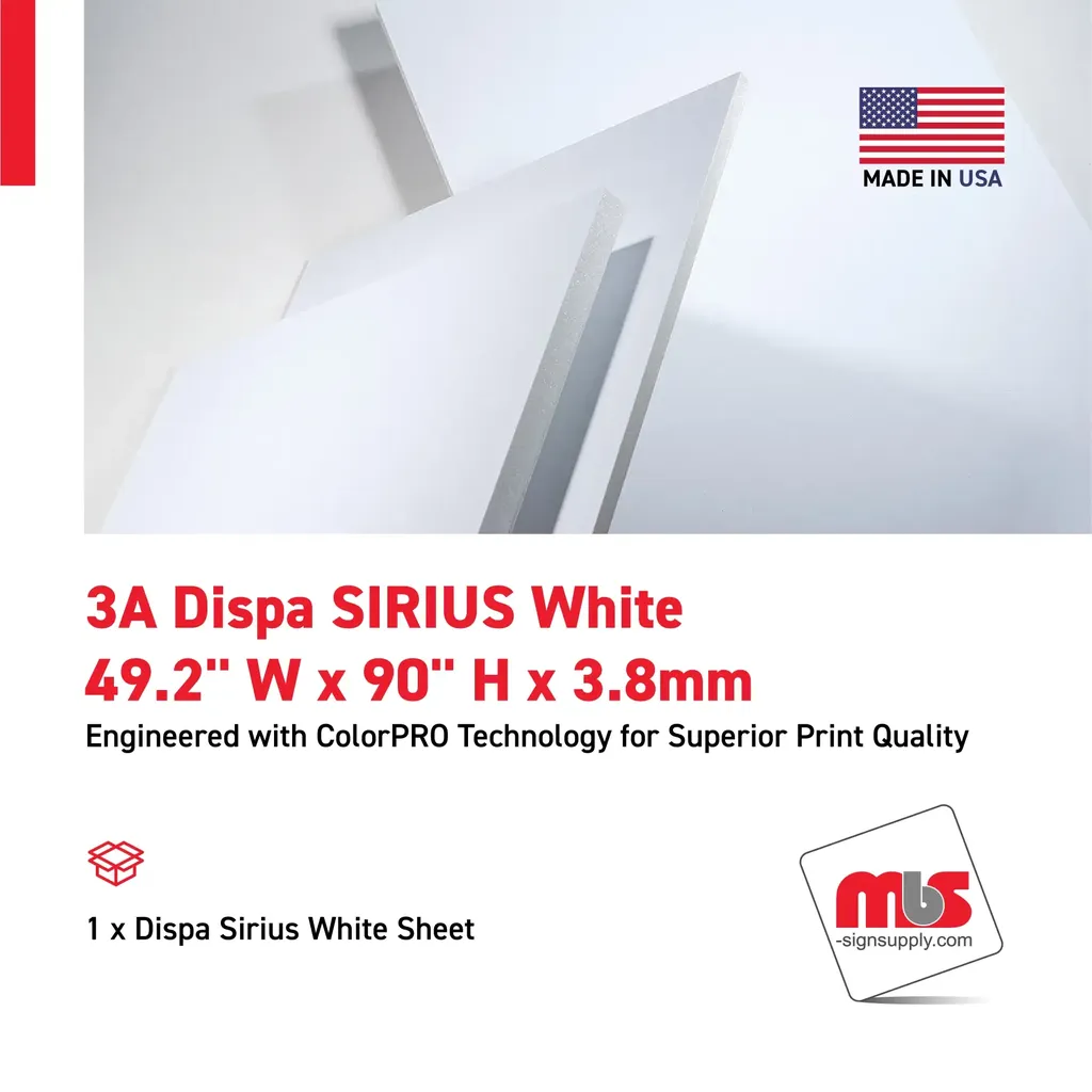 49.2" x 90" x 3.8mm 3A Dispa SIRIUS White