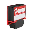 Black MediaCards Kit for Vinyl Roll Storage - 10 Rewritable Double-Sided Cards for 3 Core Rolls with Red Magnetic Organizer - Label & Track Media Easily