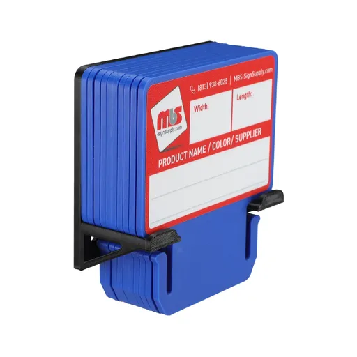 [MTC3BLB-K10] Blue MediaCards Kit for Vinyl Roll Storage - 10 Rewritable Double-Sided Cards for 3 Core Rolls with Black Magnetic Organizer - Label & Track Media Easily