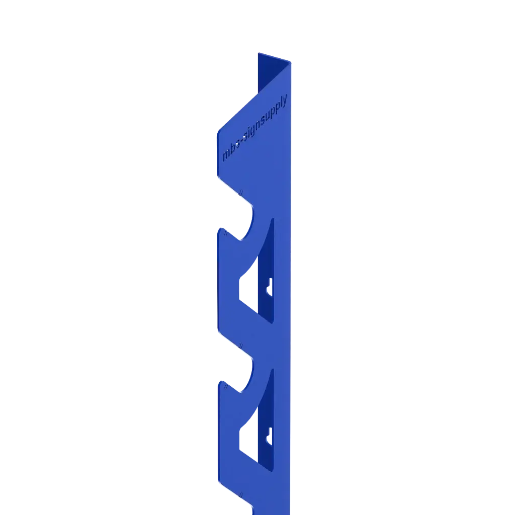 Blue Wall Mounted Storage Rack for 5 Vinyl Rolls - Heavy-Duty Media Roll Holder & Organizer (Rods Or Swivel System Not Included)