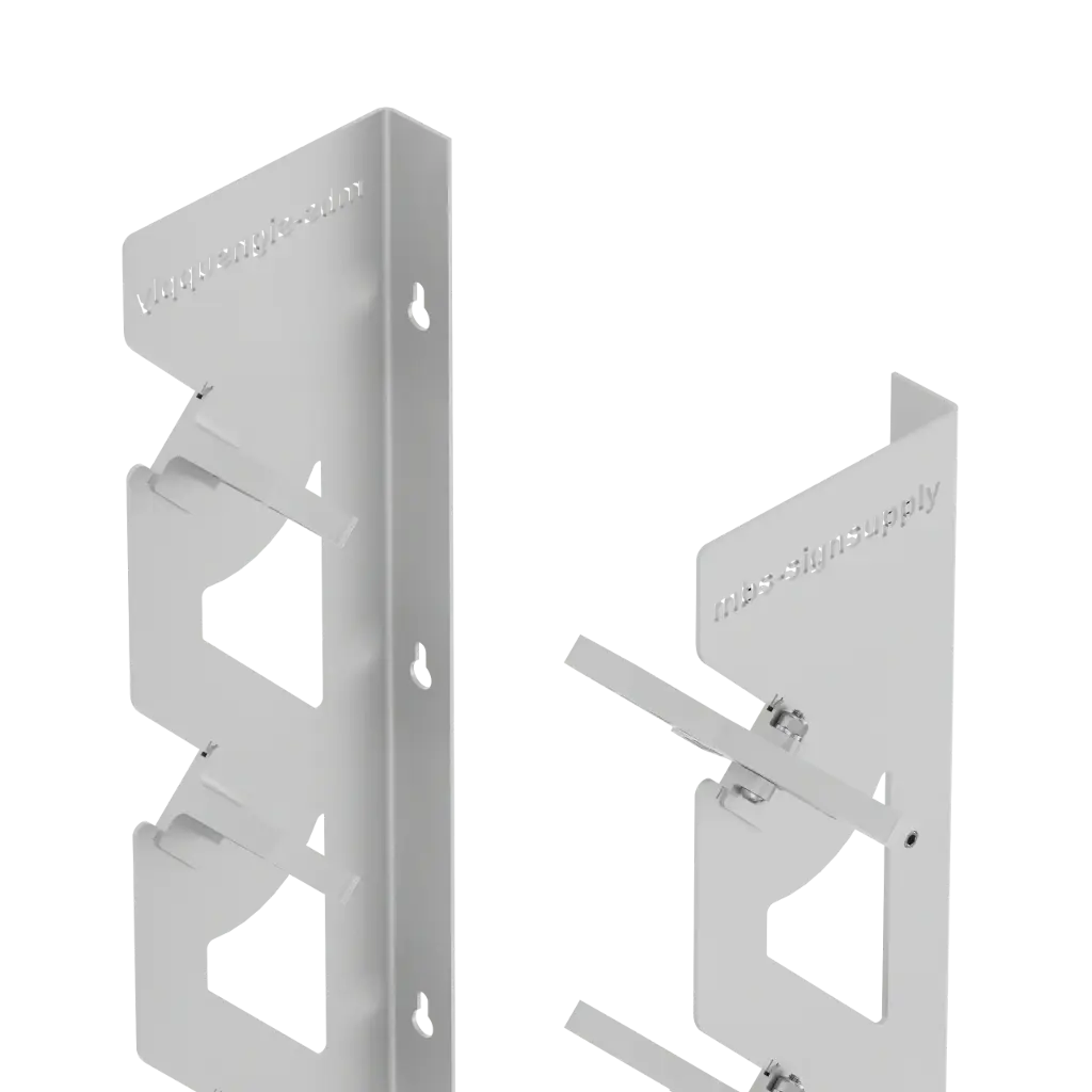 White V-Bracket ABS Plastic Swivel System for Wall Mounted Storage - Easy-Return Design for Media Roll Racks (Set of 5)
