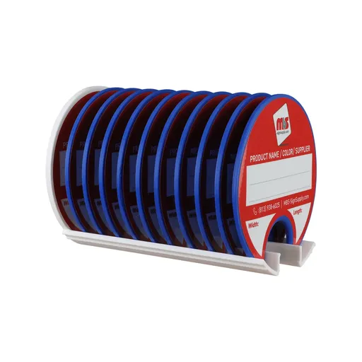 [ML231BLW-K10] Kit of 10 Rewritable Blue Lids for 2 Core Media Rolls + 1 White Magnetic Wall Organizer for 2 & 3 Cores - Durable Storage Solution for Print & Sign Shops