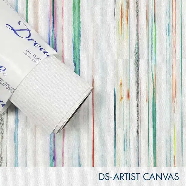 54" x 25 Yards Roll - DreamScape Premium Polymeric Printable White Vinyl WallWrap - Artist Canvas Texture - 17.0 Mil - Clear Back Permanently Repositionable Adhesive