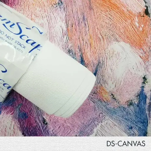 [DS-CNVS15-5450] 54" x 50 Yards Roll - DreamScape Premium Polymeric Printable White Vinyl WallWrap - Canvas Texture - 21.0 Mil - Clear Back Permanently Repositionable Adhesive