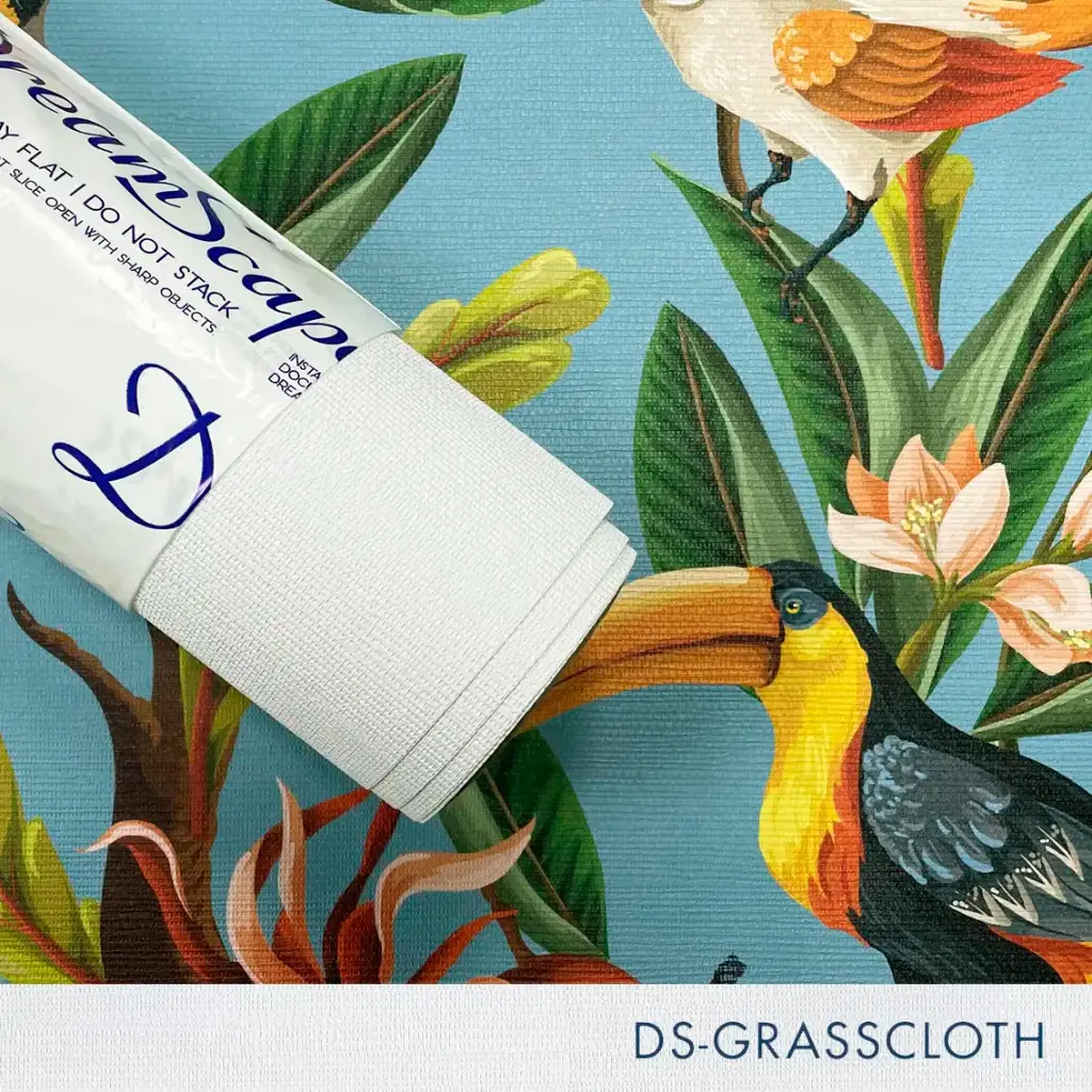 27" x 5 Yards Roll - DreamScape Premium Polymeric Printable White Vinyl WallWrap - Grasscloth Texture - 27.0 Mil - Clear Back Permanently Repositionable Adhesive