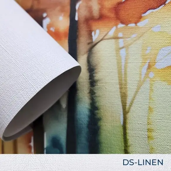 54" x 25 Yards Roll - DreamScape Premium Polymeric Printable White Vinyl WallWrap - Linen Texture - 27.0 Mil - Clear Back Permanently Repositionable Adhesive