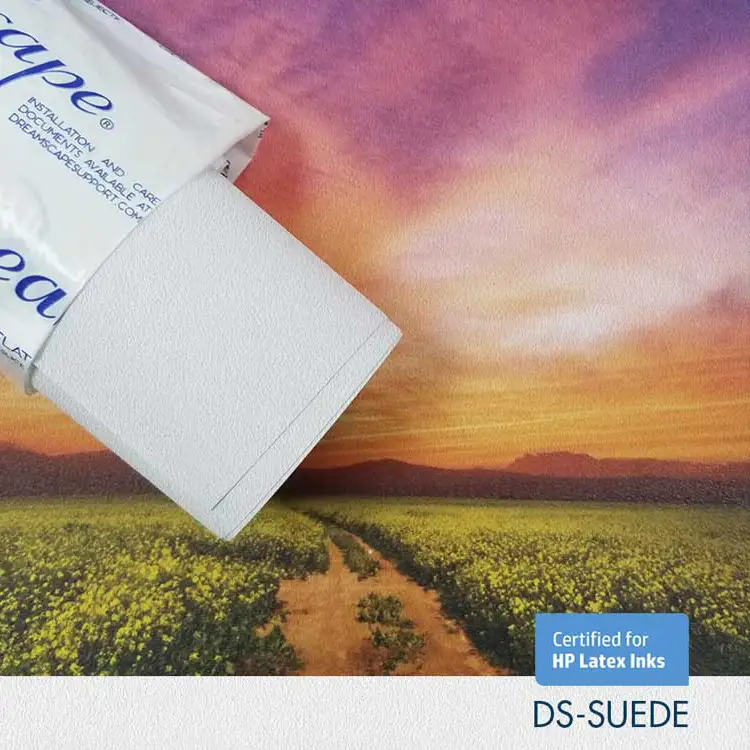 60" x 100 Yards Roll - DreamScape Premium Polymeric Printable White Vinyl WallWrap - Suede Texture - 27.0 Mil - Clear Back Permanently Repositionable Adhesive