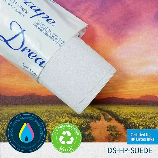 54" x 50 Yards Roll - DreamScape Premium Polymeric Printable White Vinyl WallWrap - Suede Texture - 27.0 Mil - Clear Back Permanently Repositionable Adhesive