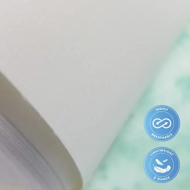 27" x 5 Yards Roll - DreamScape Premium Polymeric Printable White Vinyl WallWrap - Nolar Sailcloth Texture - 11.0 Mil - Clear Back Permanently Repositionable Adhesive