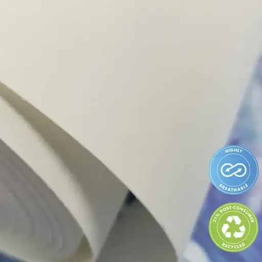 [DS-TERRARGT13-5425] 54 x 25 Yards Roll - DreamScape Premium Polymeric Printable White Vinyl WallWrap - Terralon Regatta Texture - 22.0 Mil - Clear Back Permanently Repositionable Adhesive