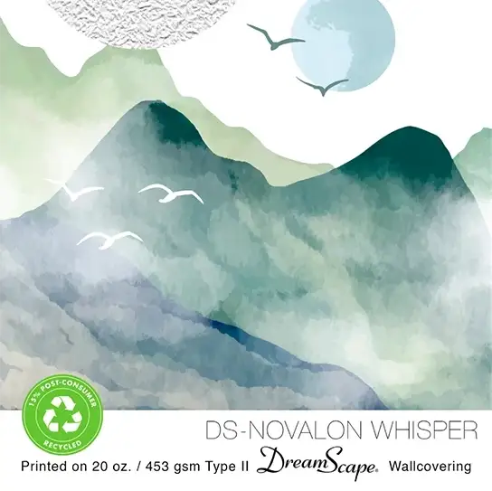 54" x 50 Yards Roll - DreamScape Premium Polymeric Printable White Vinyl WallWrap - Novalon Whisper Texture - 20.0 Mil - Clear Back Permanently Repositionable Adhesive