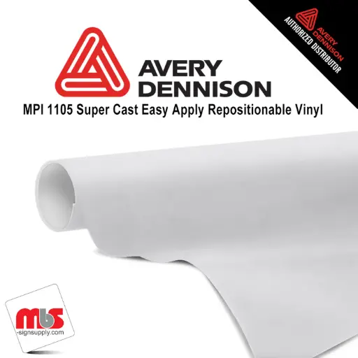 Avery MPI1105 Gloss White 7 year Long Term Unpunched 2.0 Mil Cast Printable Wrap Media (Color Code 101)