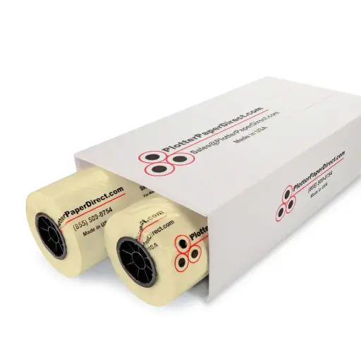 20 Lb Yellow Tinted Plotter Paper - 2" Core