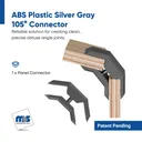 105 Degree Panel Connector for 5/8'' and 3/4'' Panels