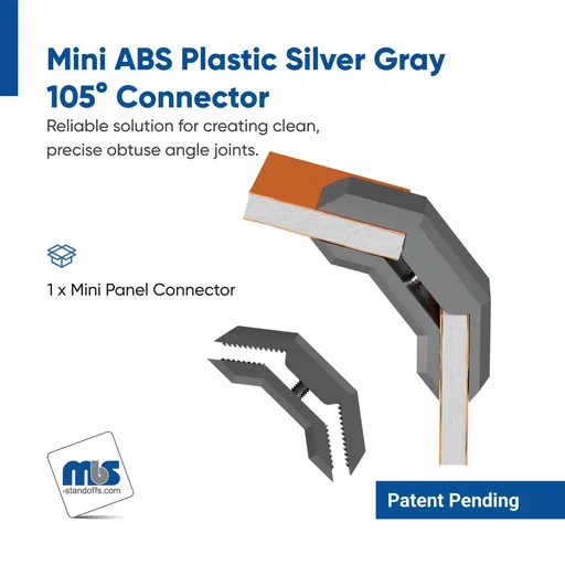 105 Degree Mini Panel Connector for 1/4" and 1/2" Panels