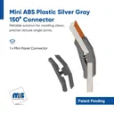 150 Degree Mini Panel Connector for 1/4" and 1/2" Panels