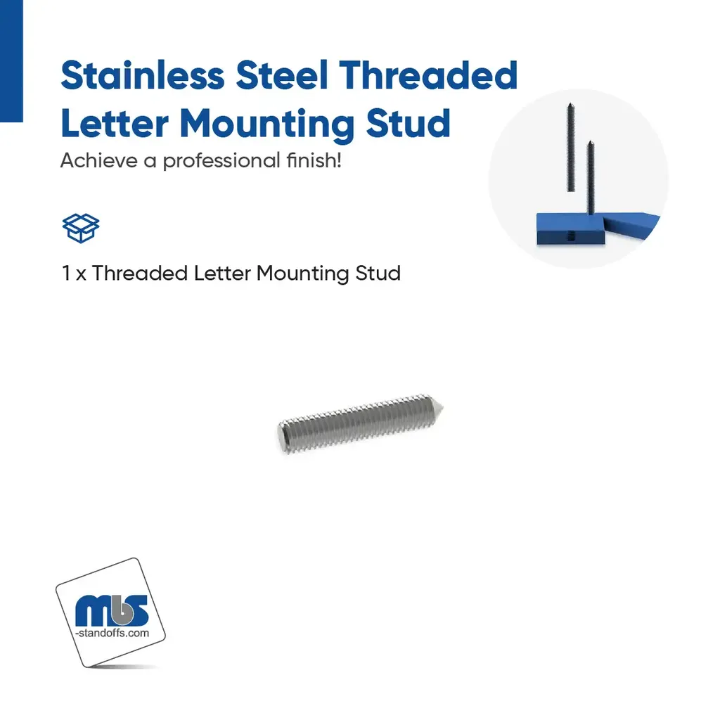 10-24 Threaded, 3/16" Diameter Letter Mounting Studs