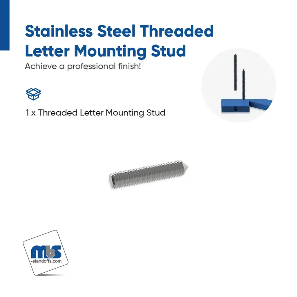 4-40 Threaded, .11" Diameter Letter Mounting Studs