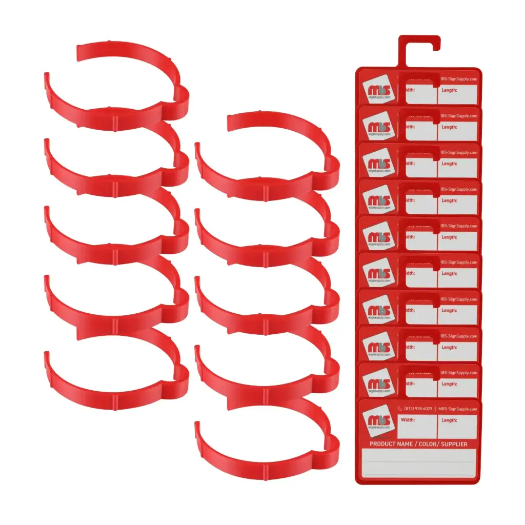 Vinyl Roll Retaining Clips for 4" to 6" Rolls With Dry Erase Media Card