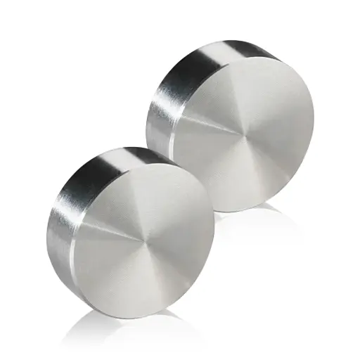 1-1/2" Diameter, 3/8-16 Threaded Heavy Duty Stainless Steel Caps for Glass Railings