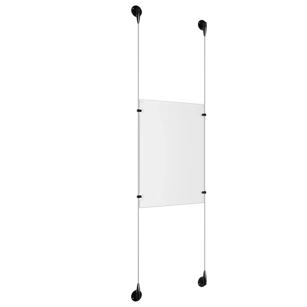 Ceiling/Floor/Wall Adjustable Matte Black Aluminum Full Acrylic/ Signature 3 mm Cable System Kits