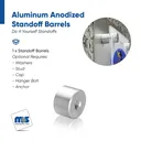 3/4" Diameter, 1/4-20 Threaded Barrels - 5/16" Hole Required