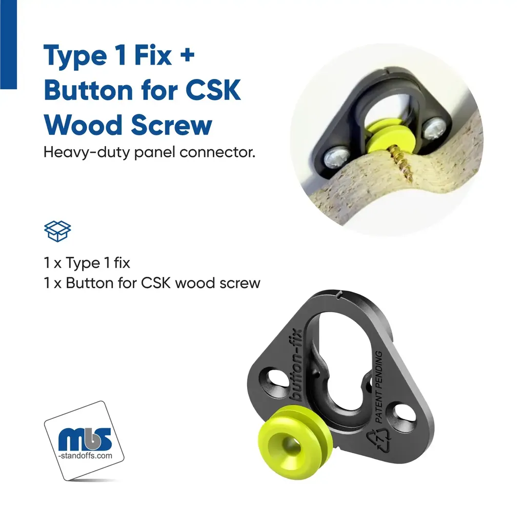 Type 1 Fix, For Parallel Panels + Button (Sold as Pair)