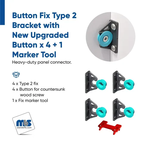Type 2 Fix, for 90º Degree Panels + New Upgraded Button Complete Kits with Marker Tools