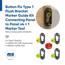 Type 1 Flush Fix + Button, Complete Kits with Marker Tool