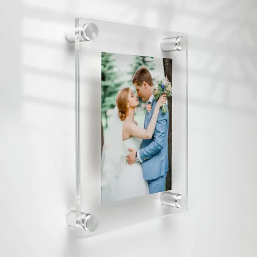 7-1/2" x 9-1/2" Acrylic Wall Frame Kits for 5"x7" Insert with Standoffs