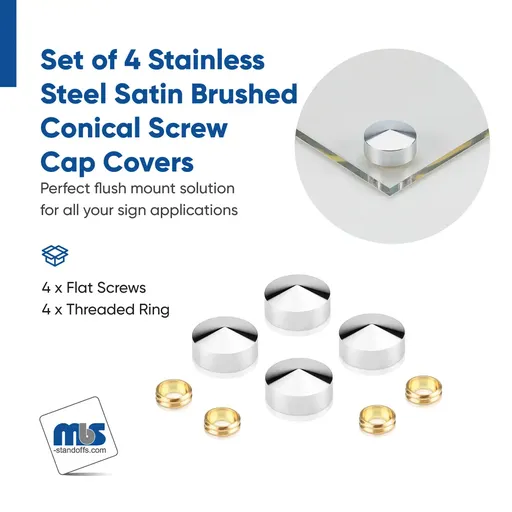 11/16" Diameter Conical Screw Covers - Set of 4