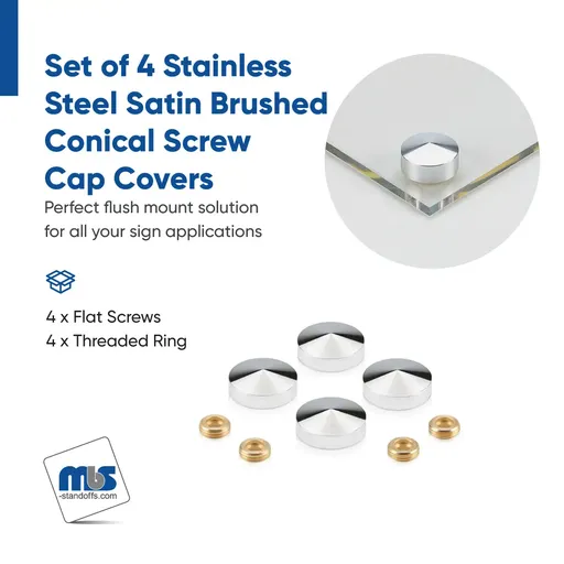 7/8" Diameter Conical Screw Covers - Set of 4