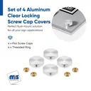 1" Diameter Locking Flat Head Screw Covers - Set of 4