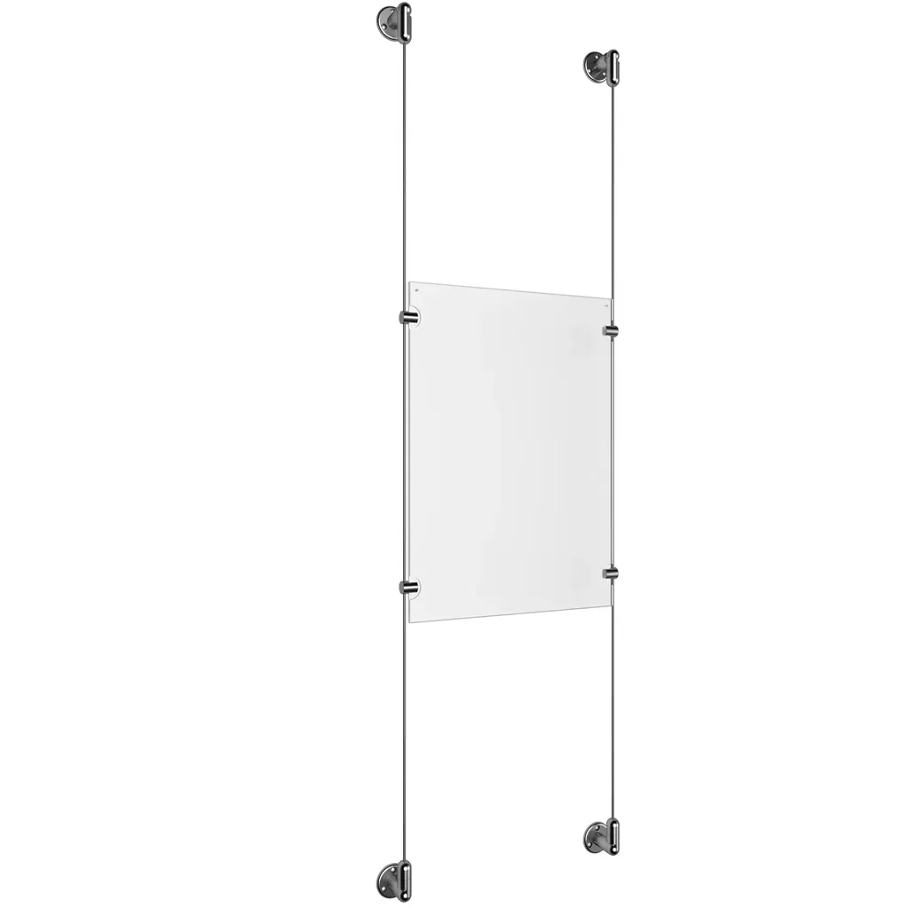Ceiling/Floor/Wall Adjustable Clear Anodized Aluminum Full Acrylic/ 3 mm Cable System Kits