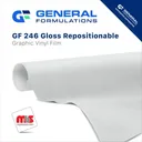 54" x 50 Yard Roll - General Formulations 246 2.4 Mil Gloss White Printable Wrap Vinyl w/ Grey Repositionable Adhesive