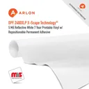Arlon DPF 2400XLP X-Scape Technology Reflective White 7 Year Printable Vinyl w/ Repositionable Permanent Adhesive