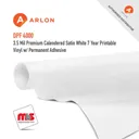 Arlon DPF 4000 Premium Calendered Satin White 7 Year Printable Vinyl w/ Permanent Adhesive
