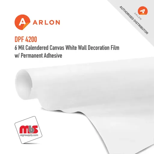 Arlon DPF 4200 Calendered Canvas White Wall Decoration Film w/ Permanent Adhesive