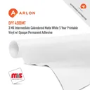 Arlon DPF 4500MT Intermediate Calendered Matte White 5 Year Printable Vinyl w/ Opaque Permanent Adhesive
