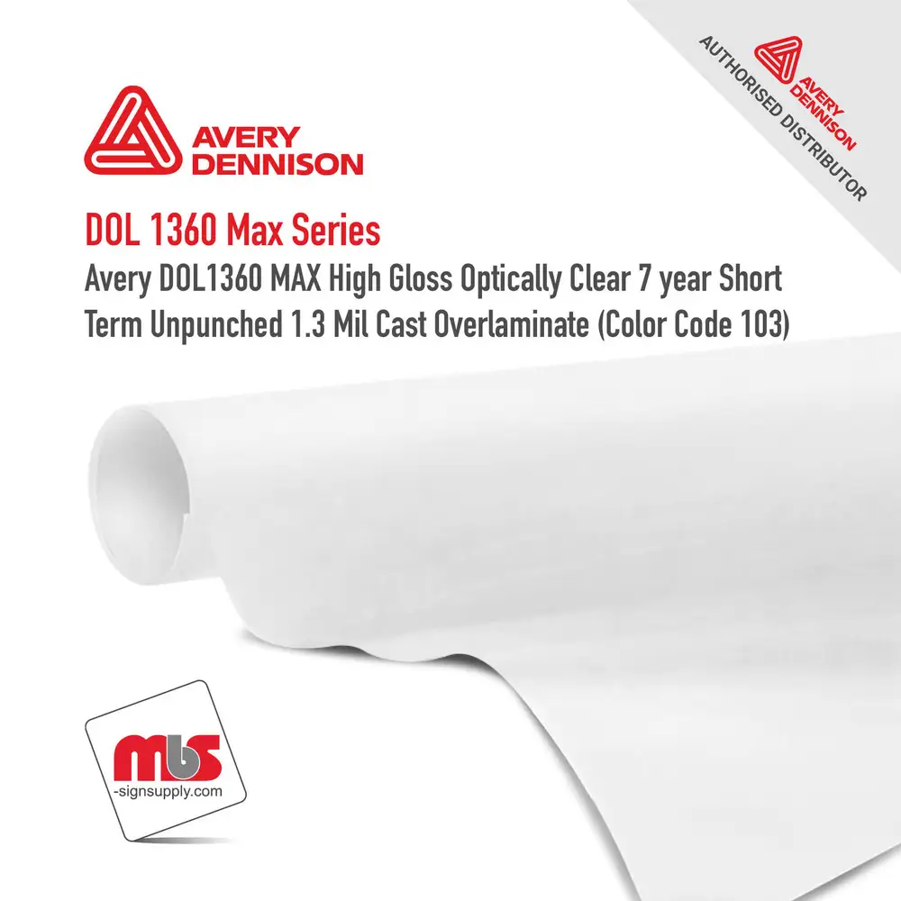 Avery Dennison DOL 1360 Max Gloss Overlaminate Vinyl Film
