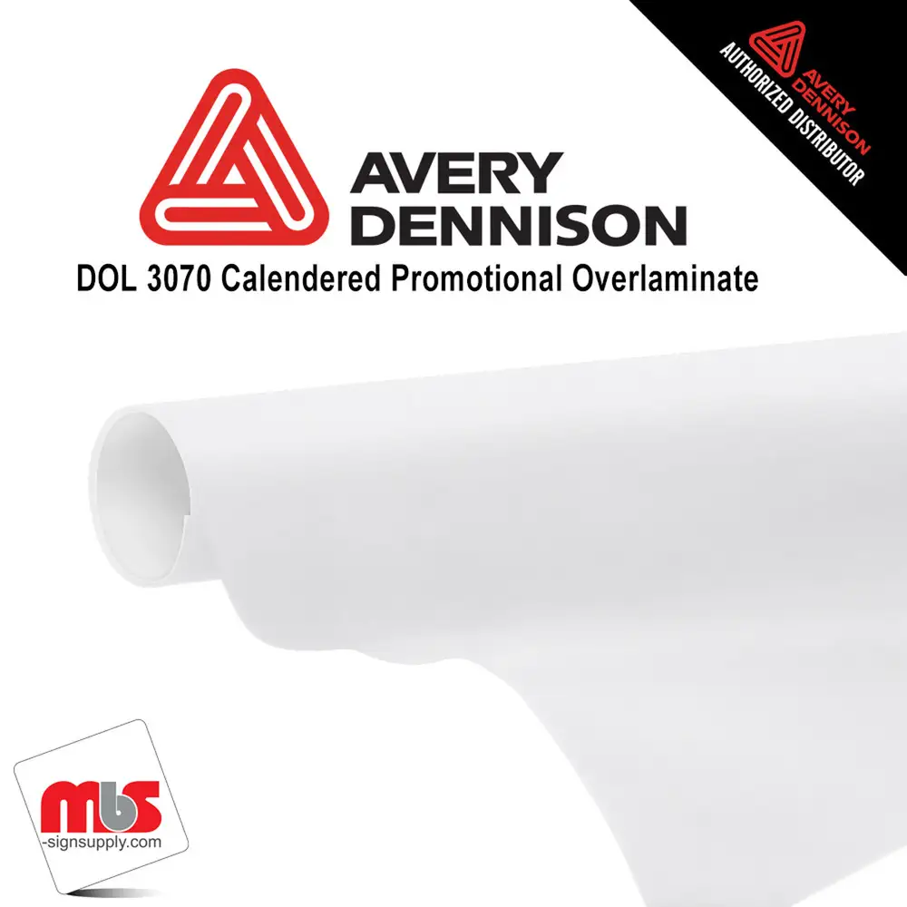 54" x 50 yards Avery DOL3070 Luster Clear 2 Year Short Term Unpunched 3.2 Mil Calendered  Overlaminate (Color Code 103)