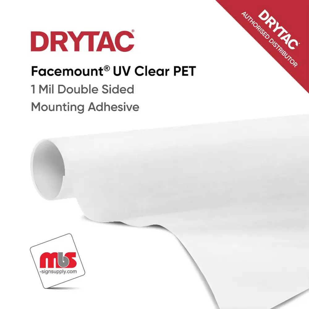 Drytac Facemount UV Clear PET Double Sided Mounting Adhesive
