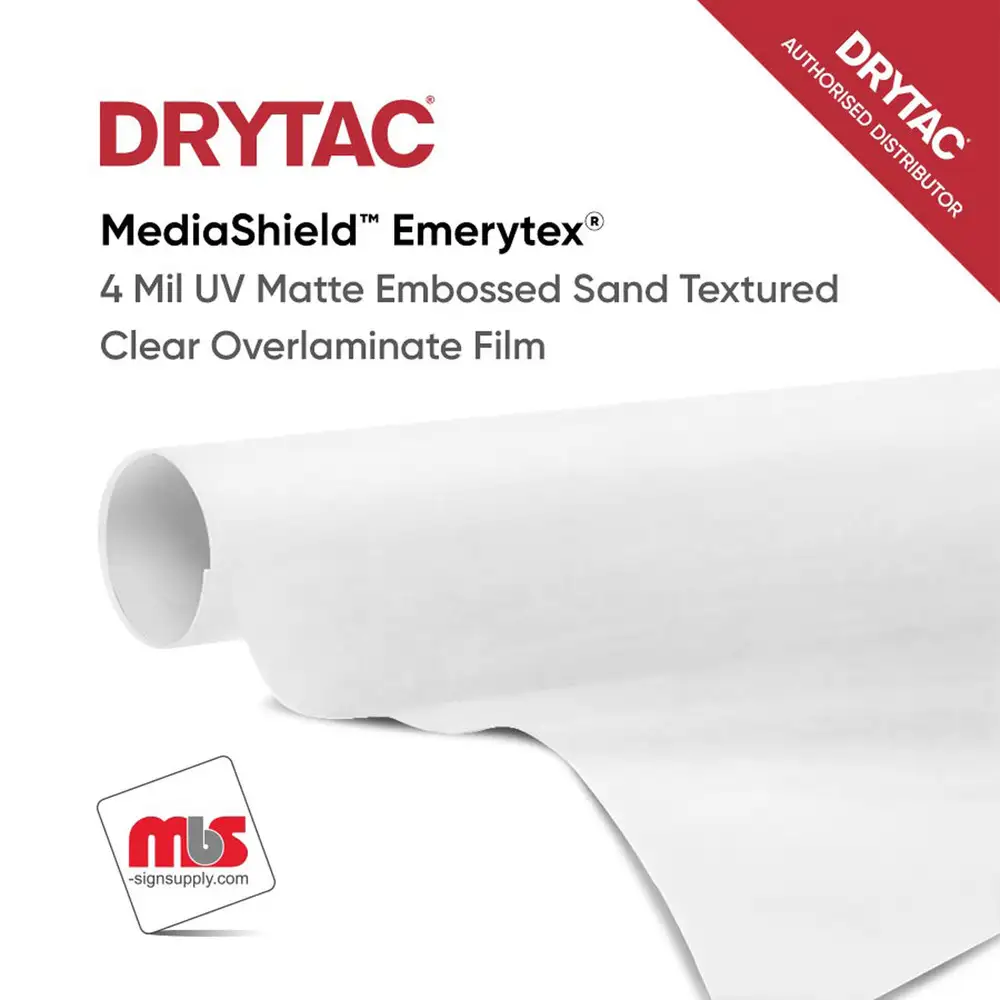 Drytac MediaShield Emerytex UV Matte Embossed Sand Textured Overlaminate w/ Permanent Adhesive