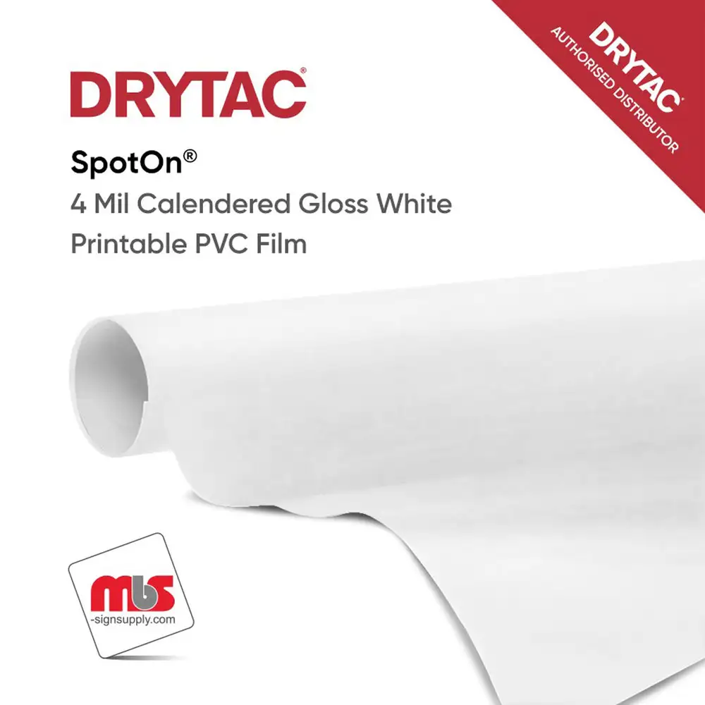 Drytac SpotOn Calendered Printable PVC Film w/ Clear Removable Adhesive