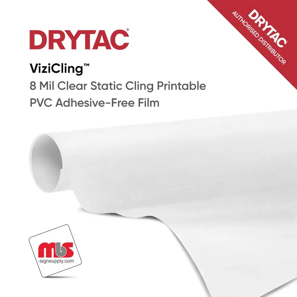 Drytac ViziCling Static Cling Printable PVC Adhesive-Free Film