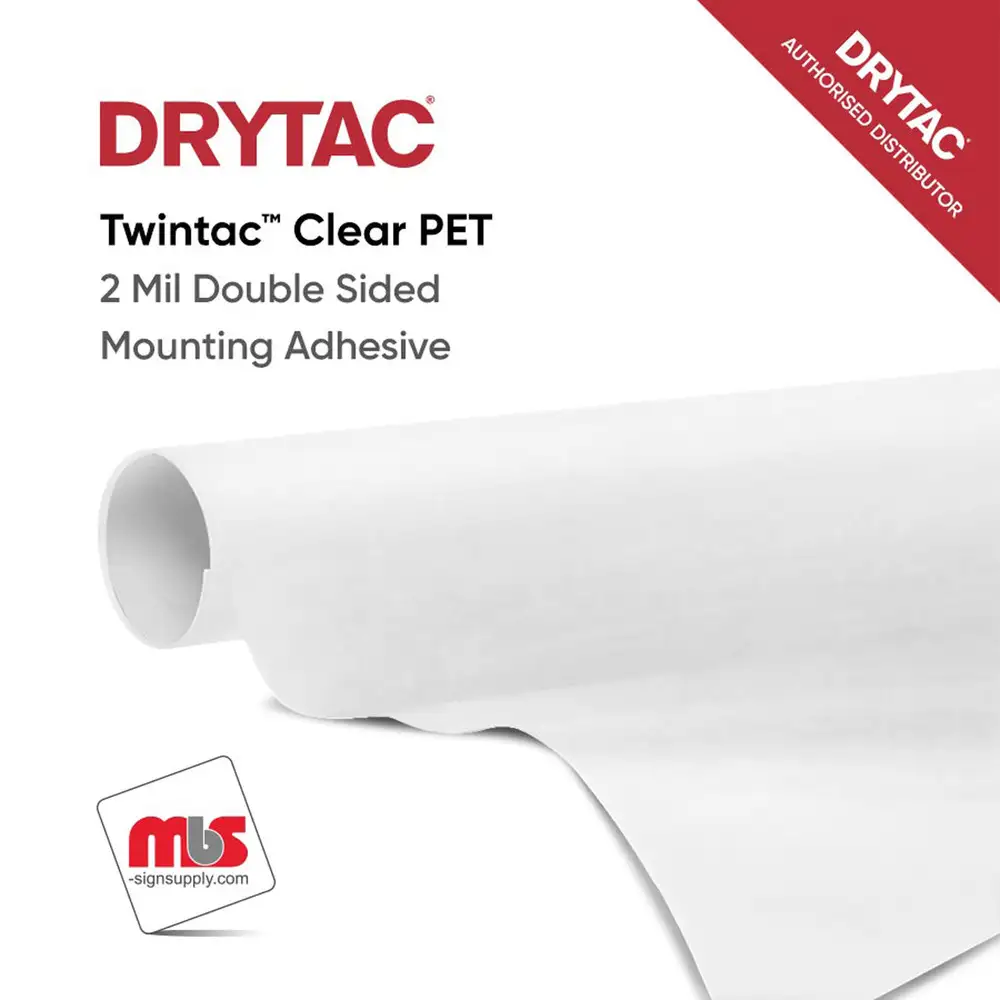 Drytac Viziprint Gloss Clear PET 3 Year Printable PVC Film w/ Removable Adhesive